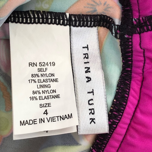 ⭐️Trina Turk⭐️Tankini Halter Set Neon Floral Paisley Black Swimsuit Swim Bikini - Picture 13 of 13